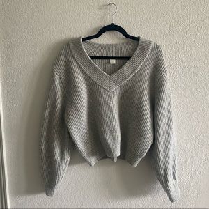 Grey Cropped H&M Sweater